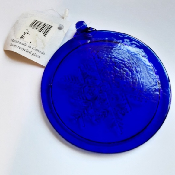 Kitras Art Glass Ornaments Suncatchers Set of 2 Snowflake Snowman 3.5 in Blue - Picture 7 of 14